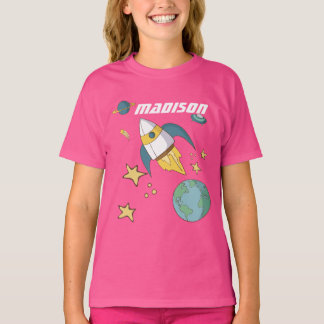 Skjorta för frakt för flickapersonligraket tee shirt