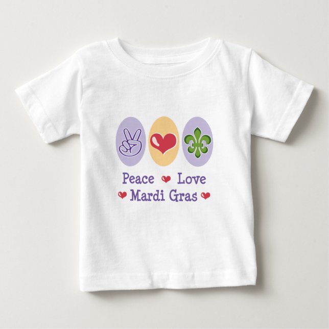 Skjorta för fredkärlekMardi Gras baby T Tee (Framsida)
