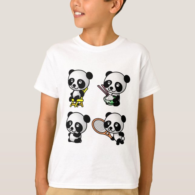 Skjorta för FYRA PANDAS - välj stil - anpassade Tee Shirt (Framsida)