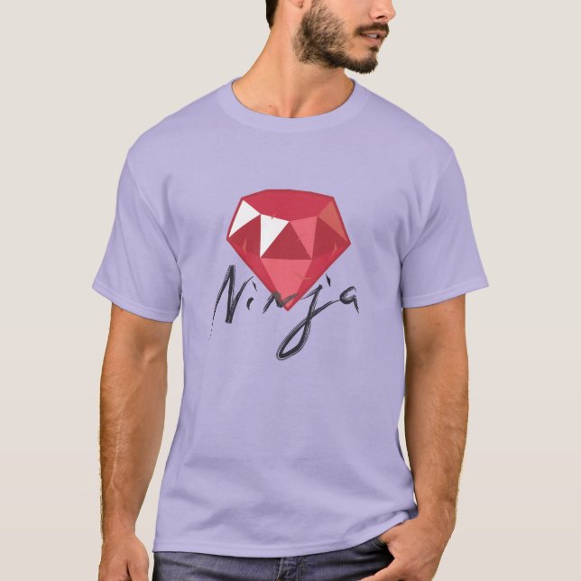 Skjorta för Geek för RubyNinja Gemstone T Shirt (Framsida)