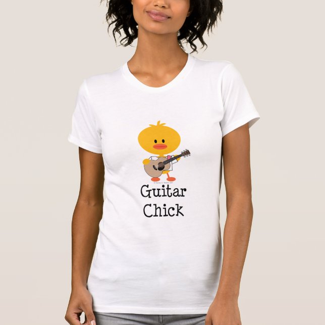 Skjorta för gitarrchick T T-shirt (Framsida)