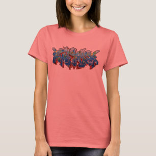 SKJORTA FÖR GRAFITTI FÖR ZIMAD-BLÅTT WILDSTYLE T SHIRT