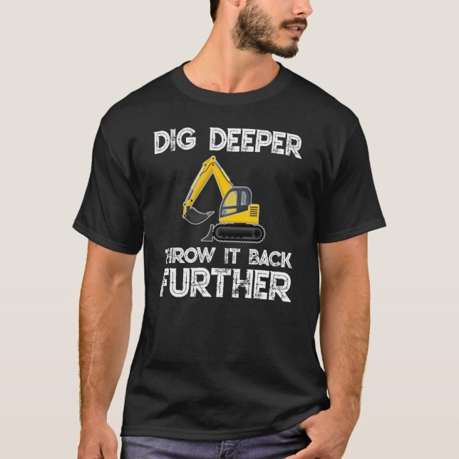 Skjorta för grävaregrävskopa t - backhoe, t shirt (Framsida)