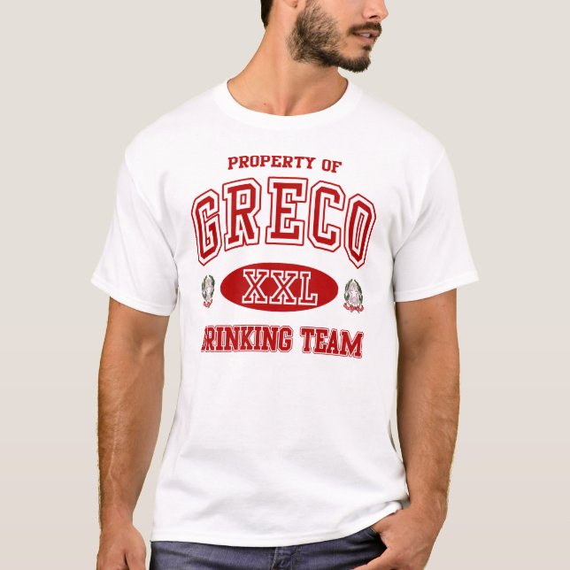 Skjorta för Greco italiensk dricka lag t Shirt (Framsida)
