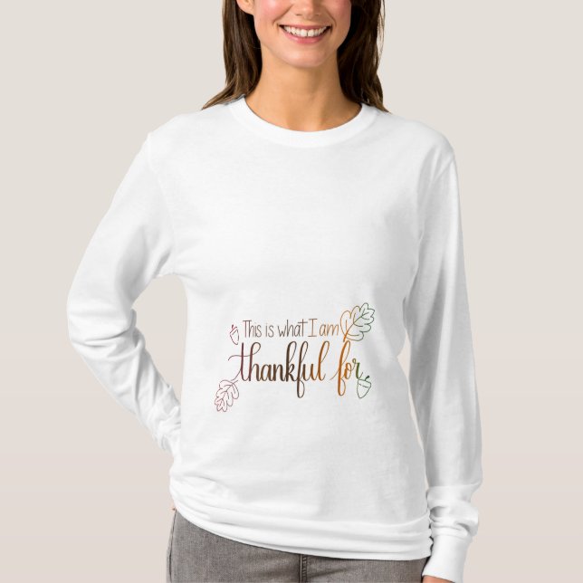 Skjorta för Handlettered thanksgivingmoderskap T Shirt (Framsida)