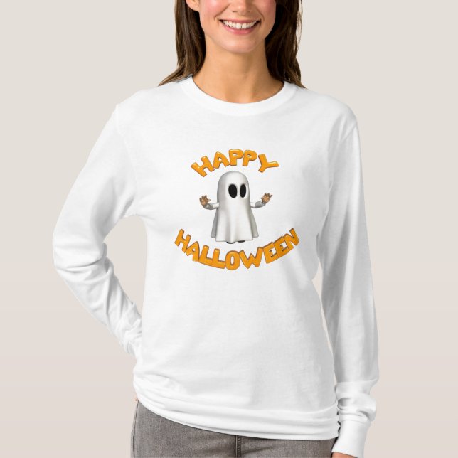 Skjorta för happy halloweendamer T T-shirt (Framsida)