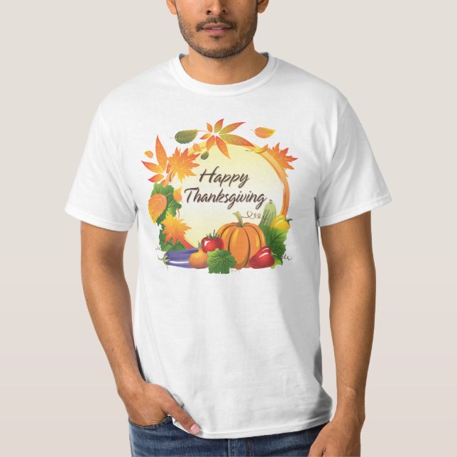 Skjorta för happy thanksgiving 5A T-shirt (Framsida)