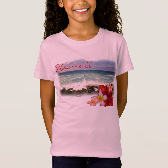 Skjorta för Hawaii blommaflickor Tee Shirt (Framsida)