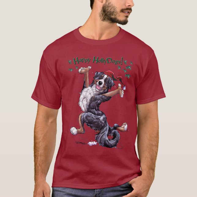 Skjorta för helgdag T för Bernese berghund T-shirt (Framsida)