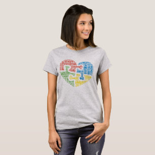 Skjorta för hjärta för Autismordmoln T-shirt