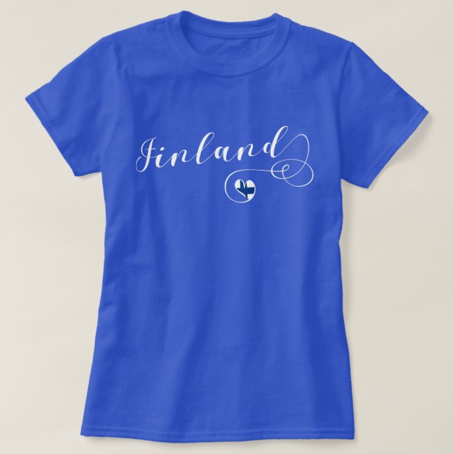 Skjorta för hjärtaFinland utslagsplats, finska, T-shirt (Design framsida)