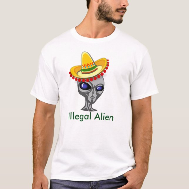 Skjorta för illegal invandrare T T Shirt (Framsida)