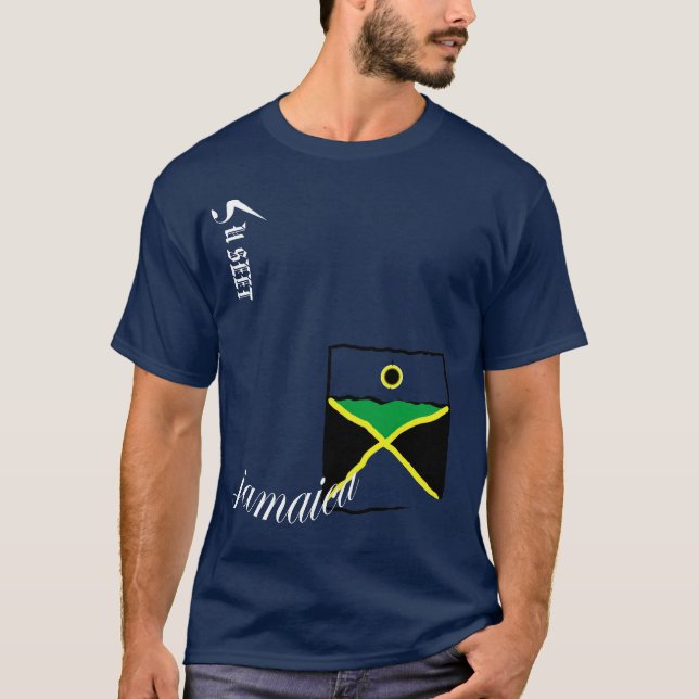 Skjorta för Jamaica skadad fick- marin T T-shirt (Framsida)