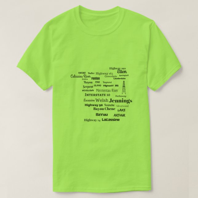 Skjorta för Jefferson Davis församlingCajun Tee Shirt (Design framsida)