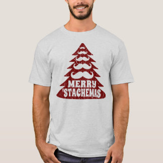 Skjorta för jul T för mustaschjulgran rolig T-shirt