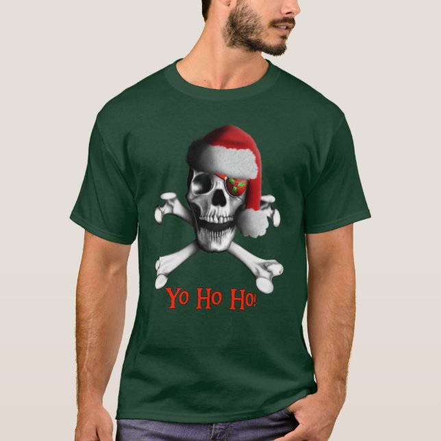 Skjorta för julpiratmörk tee shirt (Framsida)