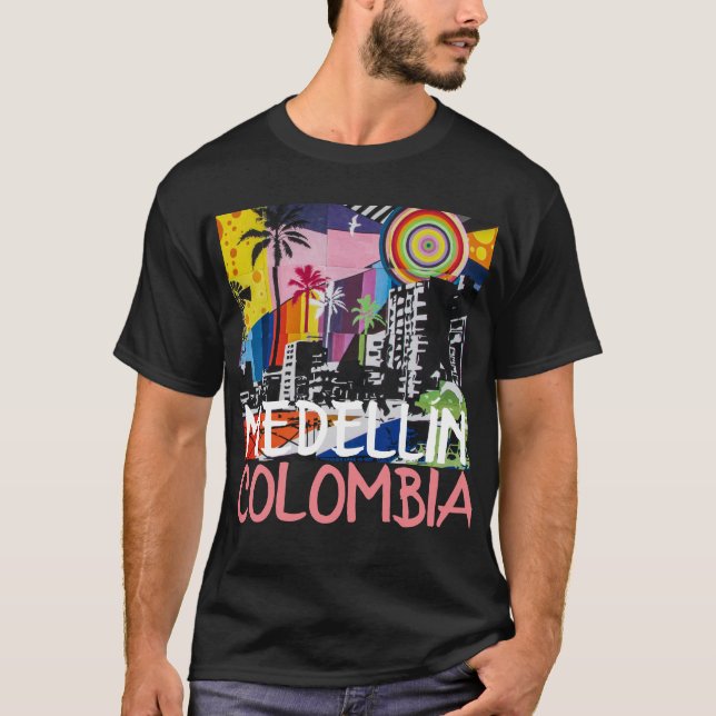 Skjorta för kalla grafitti för MEDELLÍN COLOMBIA T Shirt (Framsida)