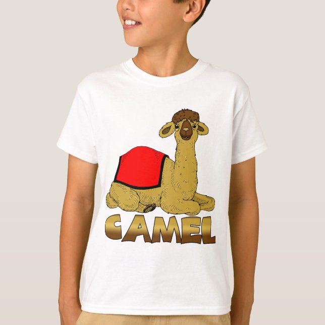 Skjorta för kamel T för barn - tecknadkamel T-shirt (Framsida)