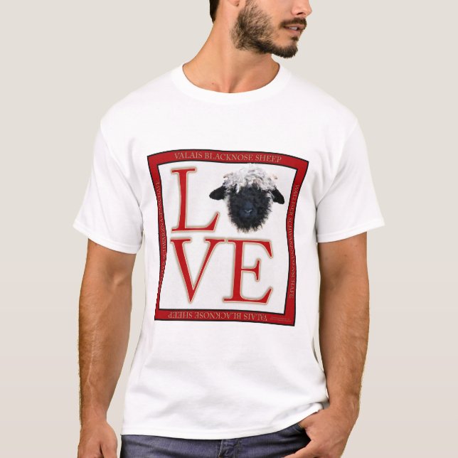 Skjorta för kärlekValais Blacknose får T Shirt (Framsida)