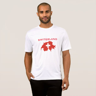 Skjorta för karta för flagga för Schweitz T-shirt