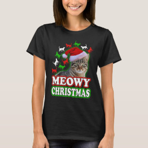 Skjorta för katt för Meowy jul rolig Tee Shirt