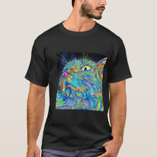 Skjorta för katt för Tshirt för Trippy kattkonst Tee