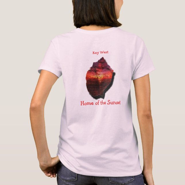 Skjorta för Key West Conchsolnedgång T-shirt (Baksida)