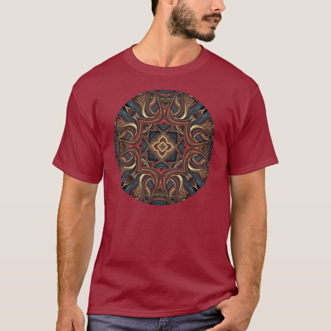 Skjorta för konst för akrylvisionMandala Tee Shirt (Framsida)