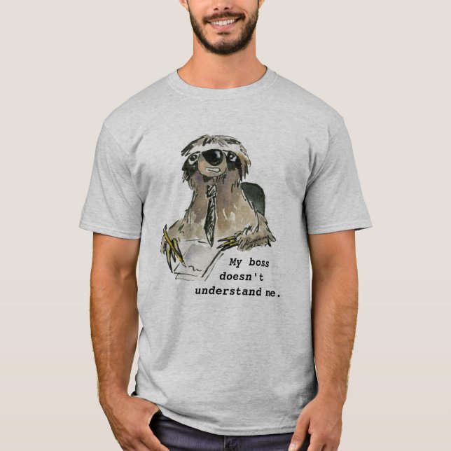 Skjorta för kontors humortecknadSloth T T Shirt (Framsida)
