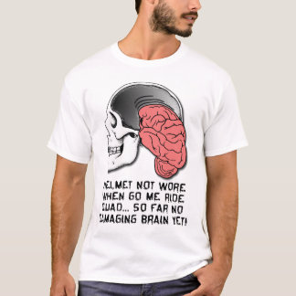 Skjorta för kvadrat ATV för hjälmhjärnskada rolig T-shirt