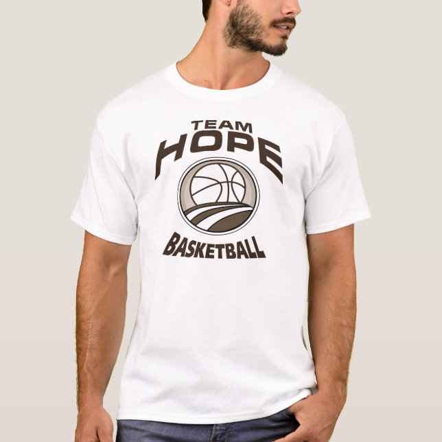 Skjorta för lagHOPPbasket - brunt Tee (Framsida)