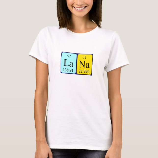 Skjorta för Lana periodisk bordnamn Tee Shirt (Framsida)