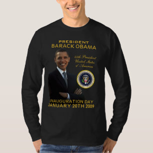 Skjorta för långärmad för Obama invigningdag Tee