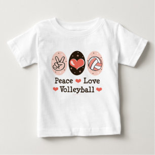 Skjorta för långärmad T för fredkärlekvolleyboll T-shirt