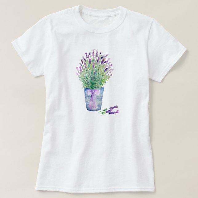 Skjorta för lavendel T för vattenfärg fransk Tee (Design framsida)