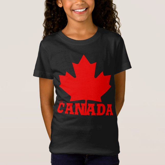 Skjorta för lönnlöv för Kanada dag gullig rolig Tee Shirt (Framsida)