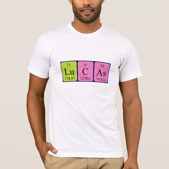 Skjorta för Lucas periodisk bordnamn T-shirt (Framsida)