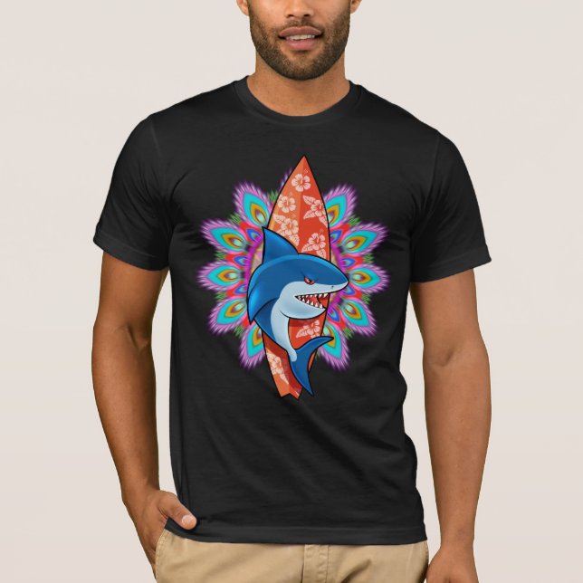 Skjorta för mandala T för hajbitasurfa T Shirt (Framsida)