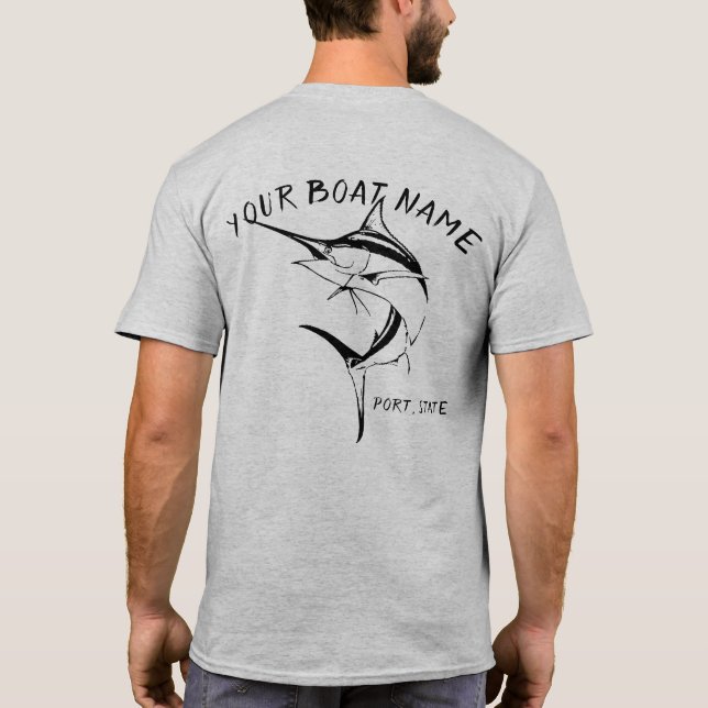 Skjorta för Marlinfartygnamn Tee Shirt (Baksida)