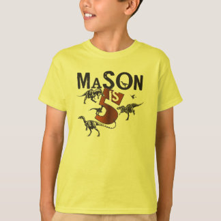 Skjorta för MasonDinosaurfödelsedag Tee Shirt