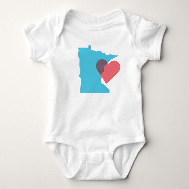 Skjorta för Minnesota statlig kärlekbaby T Shirt (Framsida)