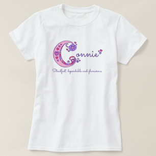 Skjorta för monogram för Connie flickor C känd T Shirt