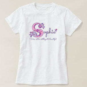 Skjorta för monogram för Sophie flickor S känd Tee