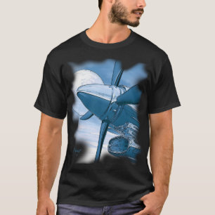 Skjorta för mörk för blått för TURBO vintageL Tee