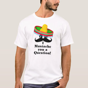 SKJORTA FÖR MUSTASCH T - FÄRGRIK MEXICANSK HATT T-SHIRT