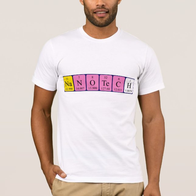 Skjorta för Nanotech periodisk bordnamn T-shirt (Framsida)