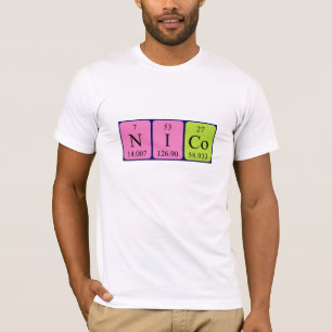 Skjorta för Nico periodisk bordnamn T-shirt