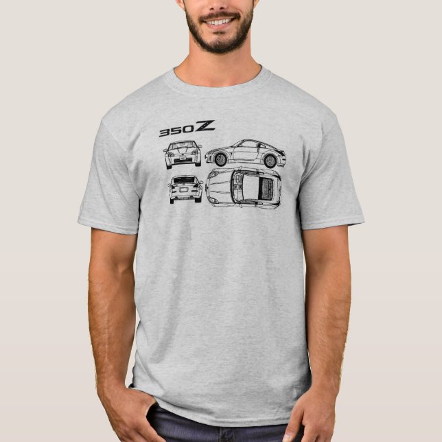 skjorta för nissan 350z blåtttryck tee shirt (Framsida)