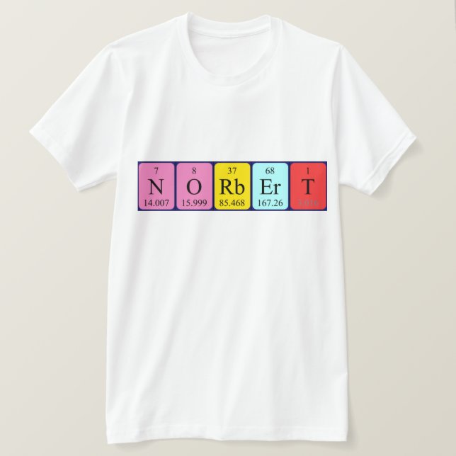 Skjorta för Norbert periodisk bordnamn Tee Shirt (Design framsida)