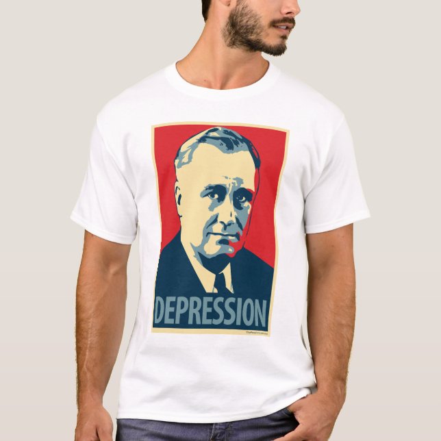 Skjorta för Obama parodiaffisch: Fördjupning (FDR) Tee (Framsida)